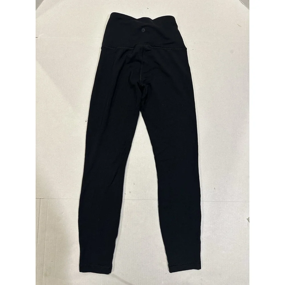 Lululemon High Rise Leggings Sweatpants Athletic Leisure Yoga Black Size 4